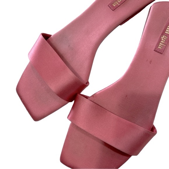 Cult Gaia Maya Satin Flat Sandal Shoe Rose 39.5 - Picture 8 of 10